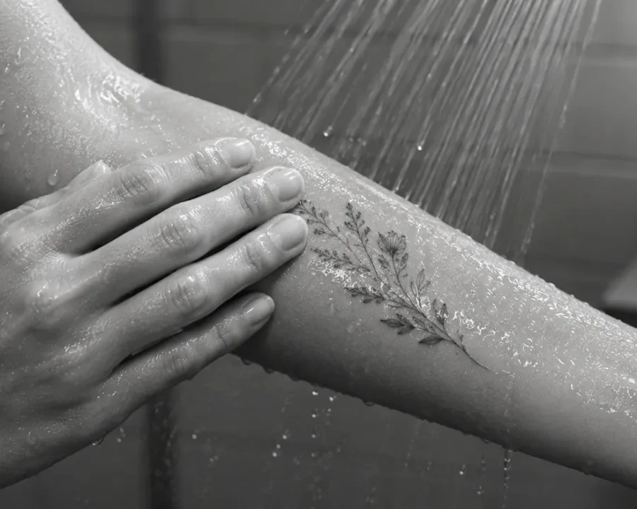How to shower after a tattoo safely without scrubbing the skin