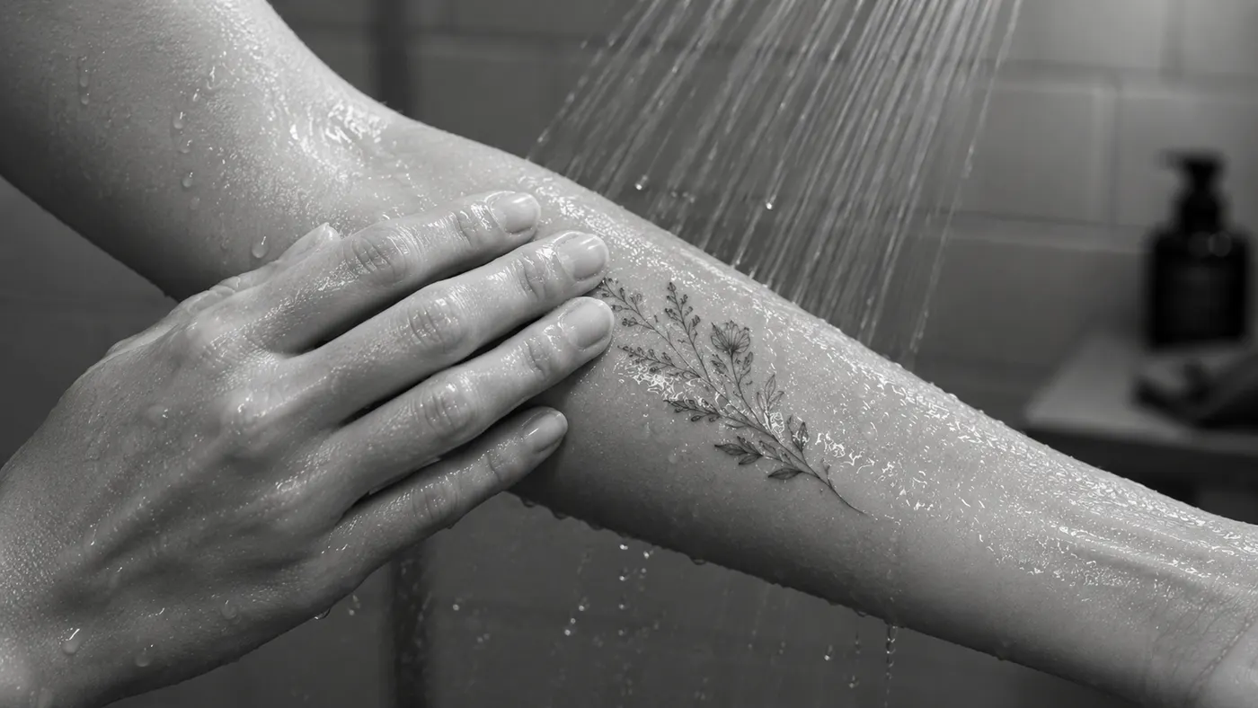 How to shower after a tattoo safely without scrubbing the skin